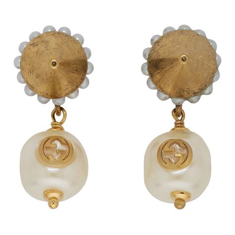 gucci pearl earring|gucci stud earrings sale.